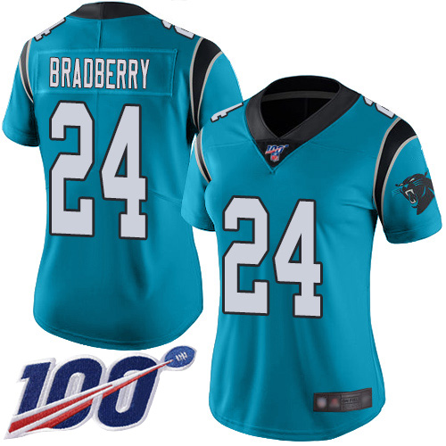 Carolina Panthers Limited Blue Women James Bradberry Alternate Jersey NFL Football #24 100th Season Vapor Untouchable->carolina panthers->NFL Jersey